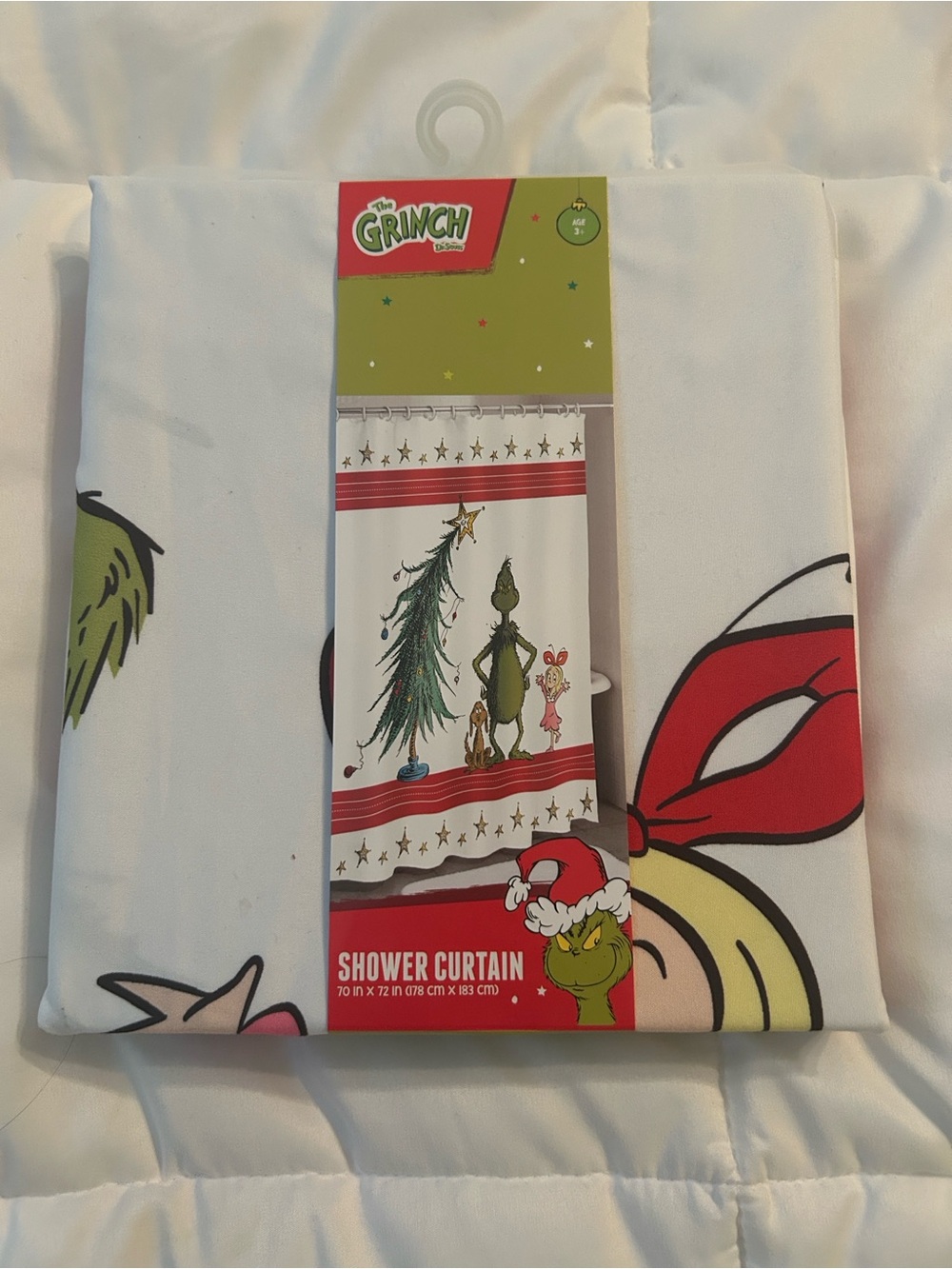 The Grinch Who Stole Christmas White Red Shower Curtain